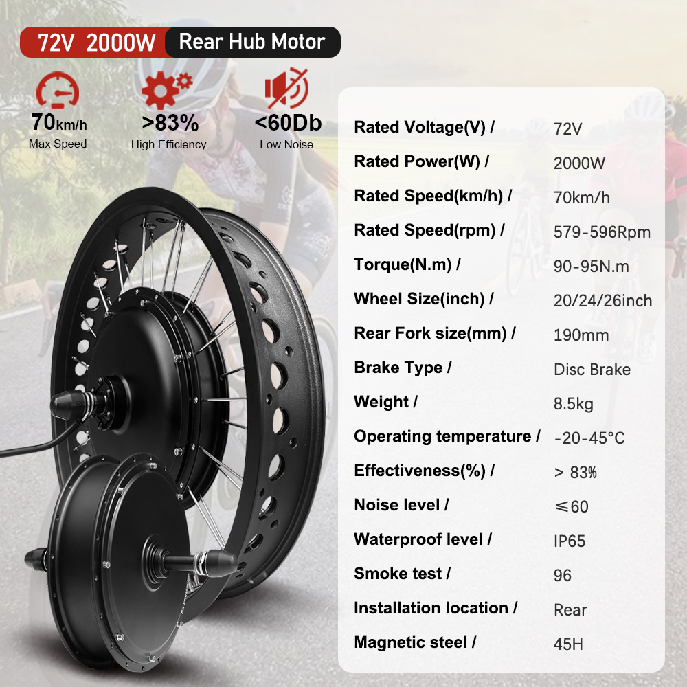Electric Fat Bike Kit 72V 2000 - Fat Tire Ebike Conversion Kit 2000W recension och pris