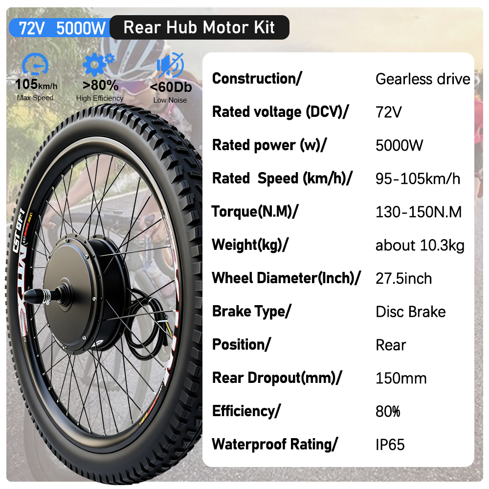 MTX Electric Bike Conversion K - 72V 5000W Hub Motor Kit recension och pris
